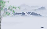 竹子最新简约山水 Tif分层
