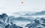 现代意境客厅山水 TIF分层