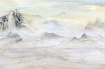 简约客厅山水背景墙