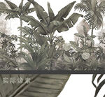 棕榈树中世纪油画欧式背景墙壁画
