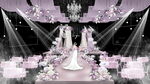梦幻淡紫色布幔水晶婚礼