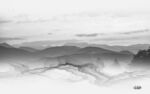 水墨客厅灰山水画 Tif分层