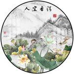 圆形山水画