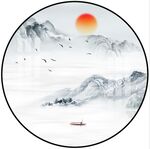 圆形山水画