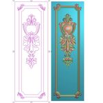 竖板石雕洋花贴花柱子精雕图灰度