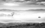 爆款 灰色山水墙画 TIf分层