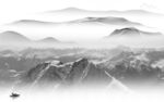 现代灰色山水墙画 TIf分层