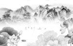 中式意境简约山水 Tif分层