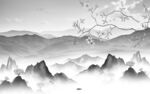 高档 意境简约山水 Tif分层