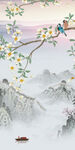 花鸟玄关意境山水 TIf分层