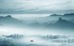 高清最新墙画山水 TIf分层