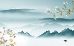高档简约客厅山水 tif分层