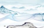 新中式客厅山水新画 TIf分层