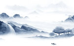 蓝色意境新式山水 TIf分层