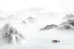 高山流水山水背景墙