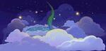 星空 梦幻云海 插画背景