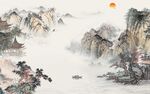 新款山水中式画 TIf分层