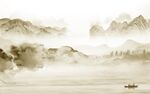 中国风客厅山水新画 tif分层