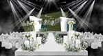 韩式白绿色婚礼效果图