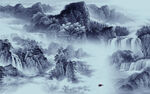 中国风山水无框新画 TIf分层