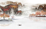 鸿运当头背景山水 TIf分层