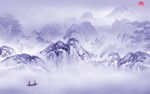 中国风沙发背景山水 TIf分层