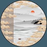 新中式圆形装饰画
