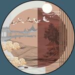 新中式圆形装饰画 