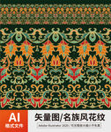 复古传统名族风花纹