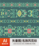 复古传统名族风花纹