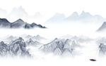 中国风沙发山水新画 tIf分层