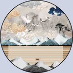 新中式圆形装饰画 