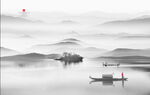 意境水墨山水画