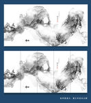 抽象水墨山水画