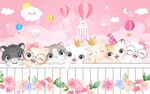 卡通可爱猫咪壁纸宠物背景墙