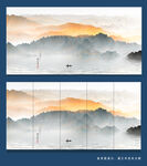 手绘山水画