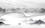 现代 高档灰色山水 tif分层