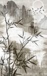 中式水墨竹子玄关画