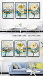 现代手绘珐琅彩晶瓷花卉装饰画