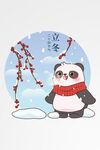 节气熊猫场景插图冬天元素 