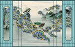 新中式背景墙 