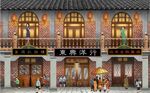 民国风建筑街景背景墙壁画