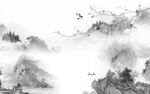 新上架意境灰色山水 tIf分层