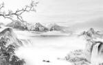 简约 高雅灰山水画 Tif分层