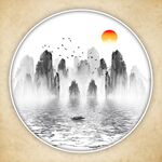 圆形山水画