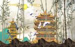 新中式背景墙 