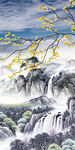 中式新品玄关山水 Tif分层