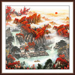 聚宝盆山水画