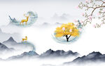 人气山水电视背景 TIf分层