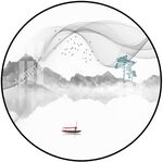 新中式山水画背景墙